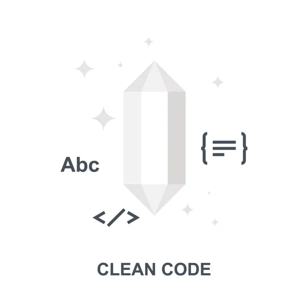 Concept icône Code propre — Image vectorielle