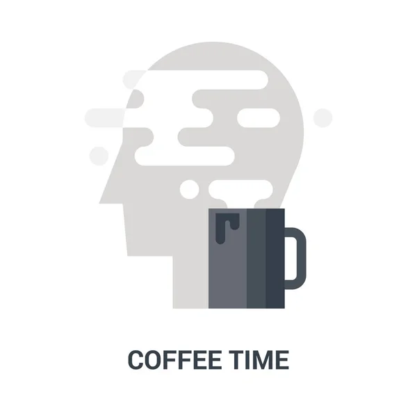 कॉफी वेळ चिन्ह संकल्पना — स्टॉक व्हेक्टर