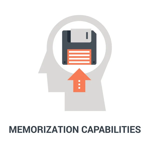 Memorización capacidades icono concepto — Vector de stock