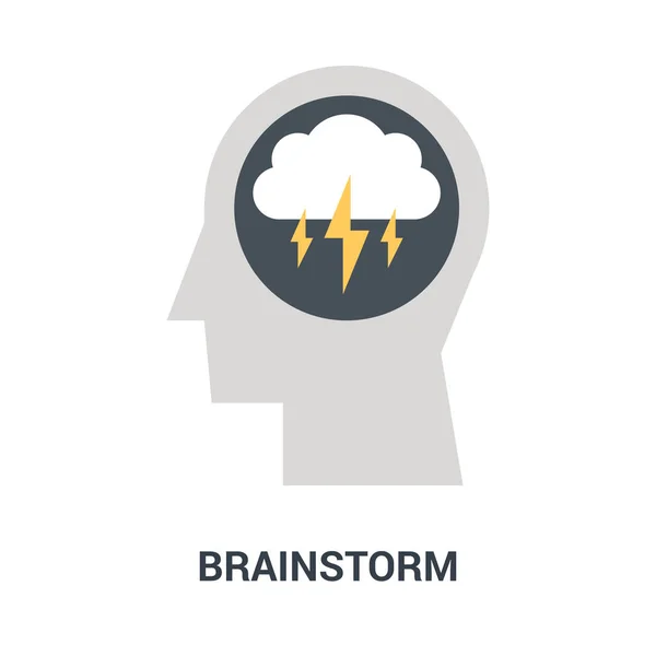 CONCEPTO DEL Ícono DE BRAINSTORM — Archivo Imágenes Vectoriales