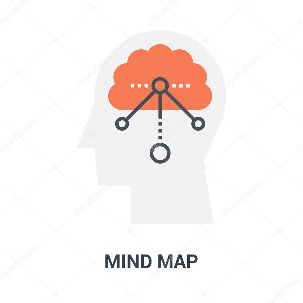 Abstract vector illustration of mind map icon concept