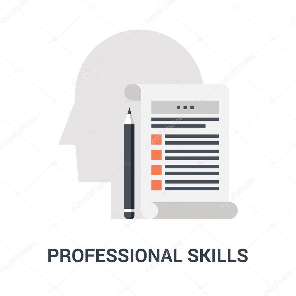 professional skills icon concept