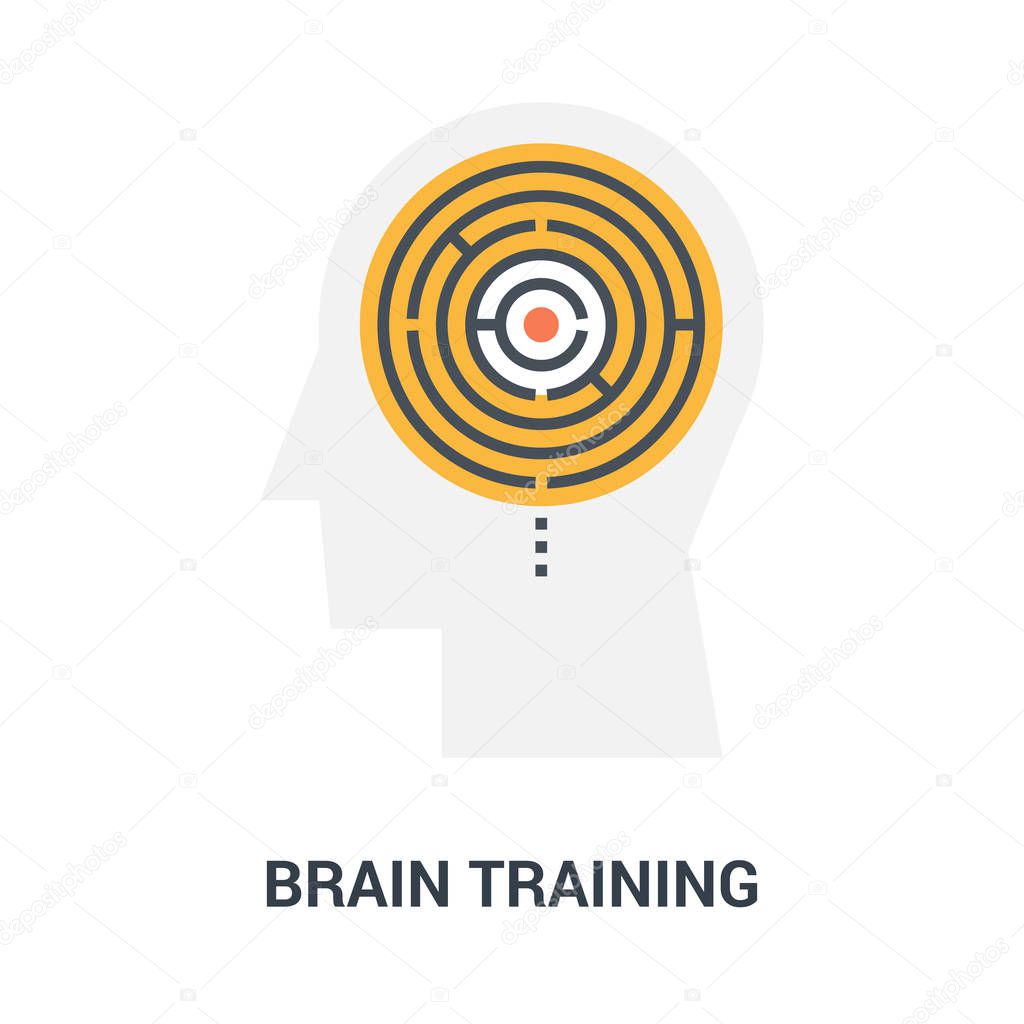Abstract vector illustration of brain training icon concept