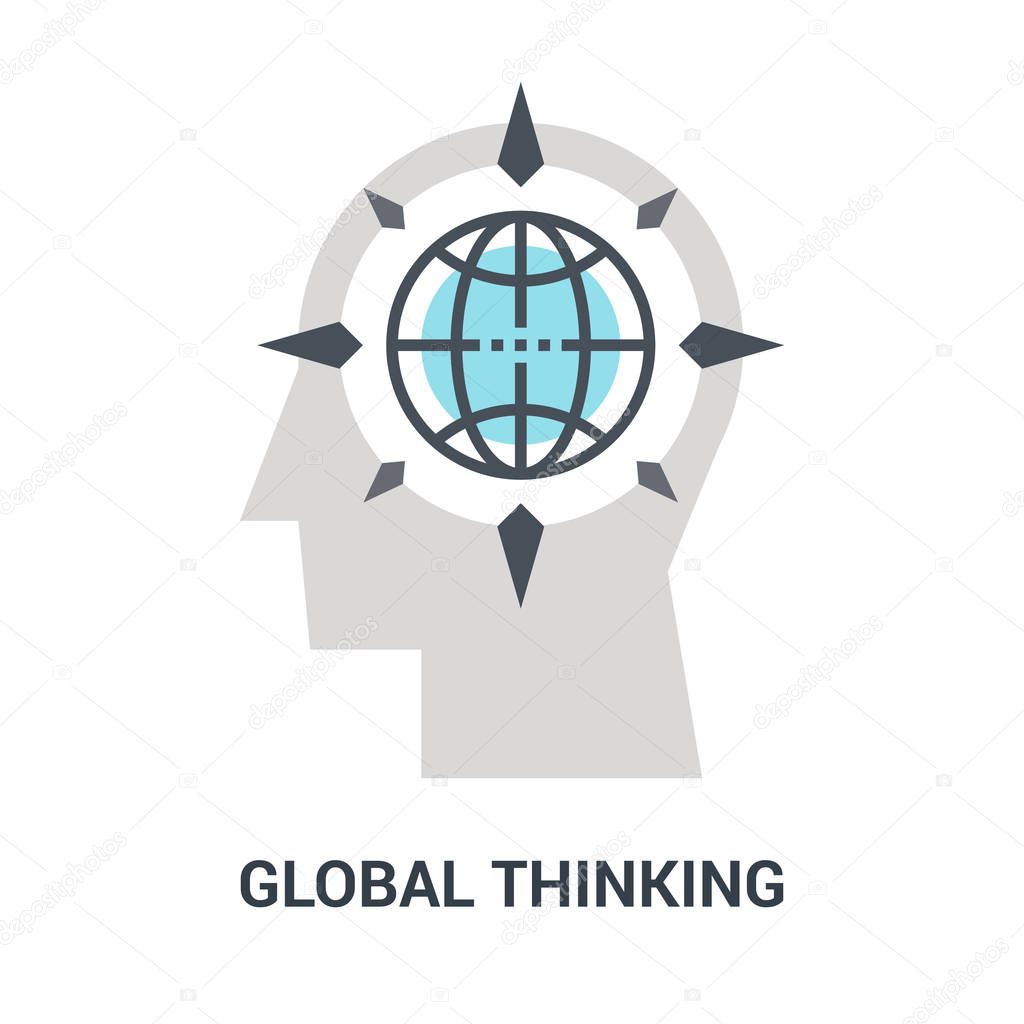 global thinking icon concept