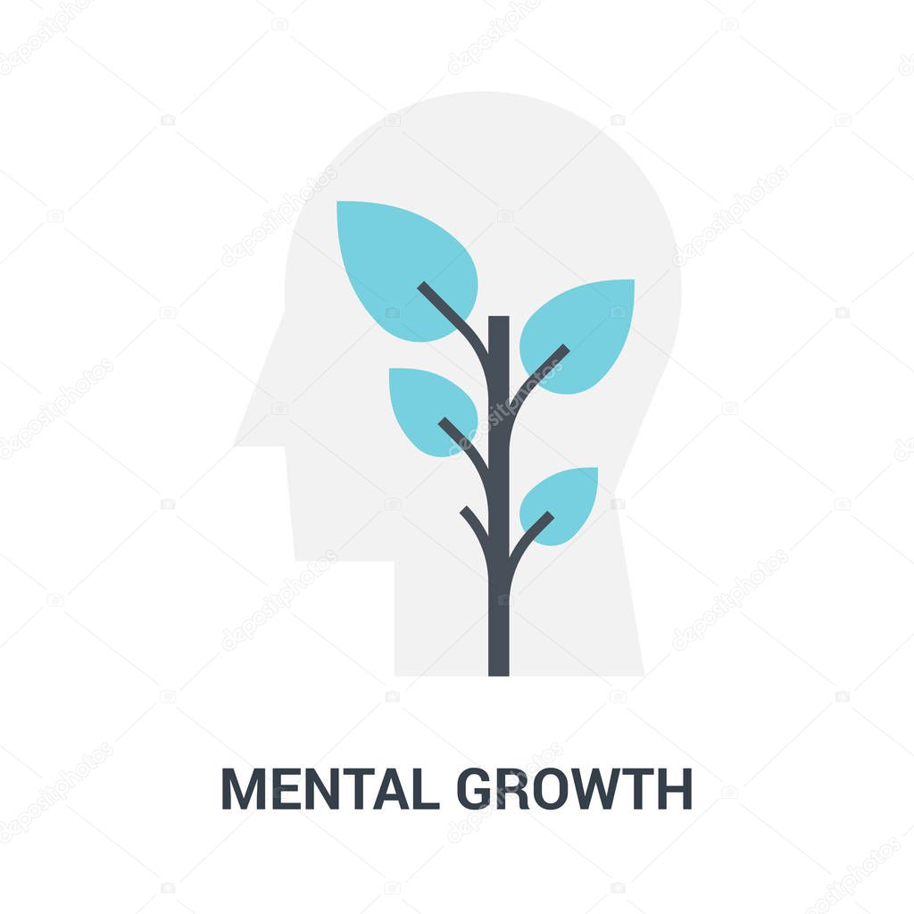 Abstract vector illustration of mental growth icon concept