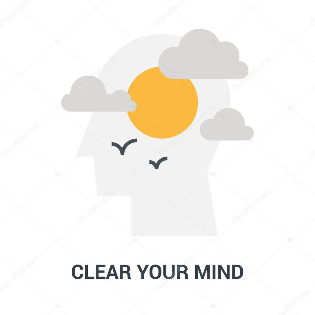 Abstract vector illustration of clear your mind icon concept