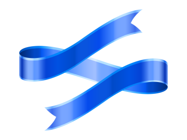 Beyaz arkaplanda izole edilmiş mavi kurdele tasviri