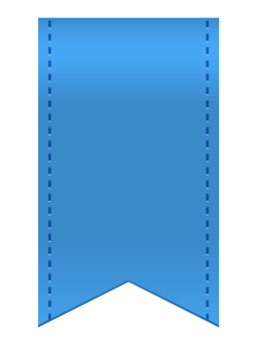 Beyaz arkaplanda izole edilmiş mavi kurdele tasviri