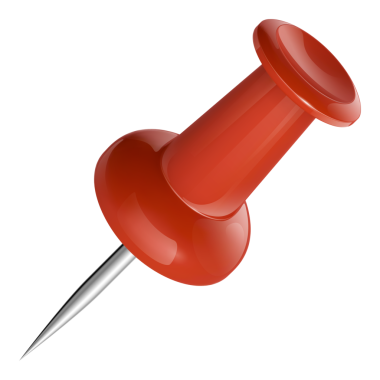 Beyaz arkaplanda izole edilmiş pin basma konsepti