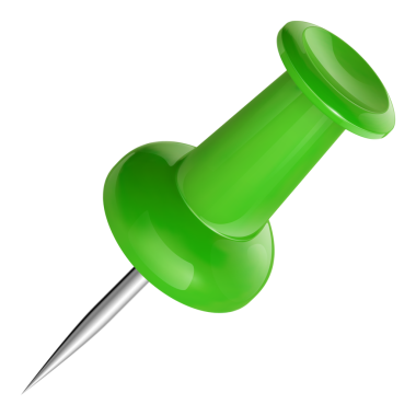 Beyaz arkaplanda izole edilmiş pin basma konsepti