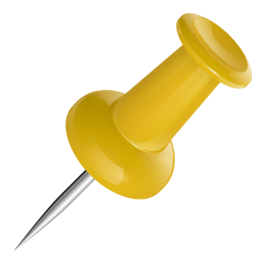 Beyaz arkaplanda izole edilmiş pin basma konsepti