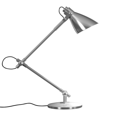 Metal masa lambasının beyaz arkaplanda izole edilmiş 3B görüntüsü