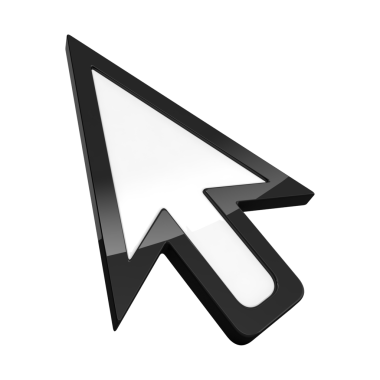 Ok işaretçisini üzerinde beyaz izole 3D çizimi