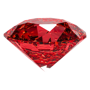 Kırmızı yakutun beyaz arkaplanda izole edilmiş 3B çizimi