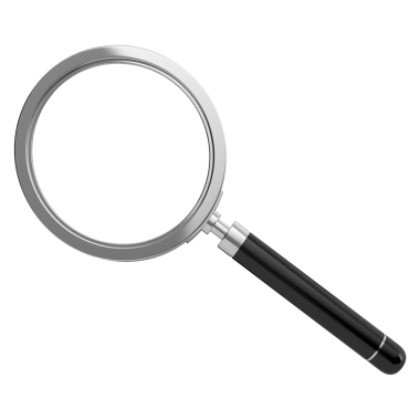 3D çizimi Büyüteç beyaz zemin üzerine