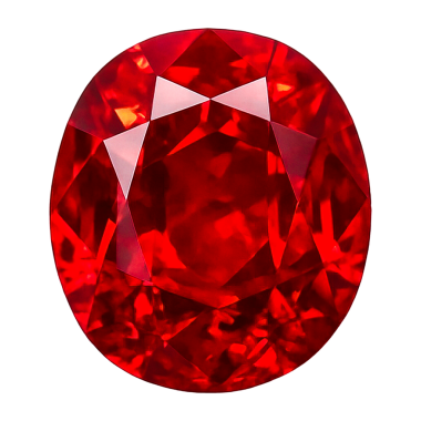 Kırmızı yakutun gerçekçi çizimi şeffaf arka planda izole edildi