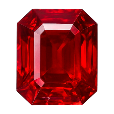 Kırmızı yakutun gerçekçi çizimi şeffaf arka planda izole edildi