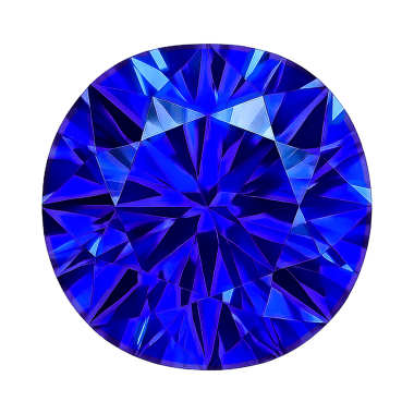 Şeffaf arkaplanda izole edilmiş mavi safirin gerçekçi çizimi