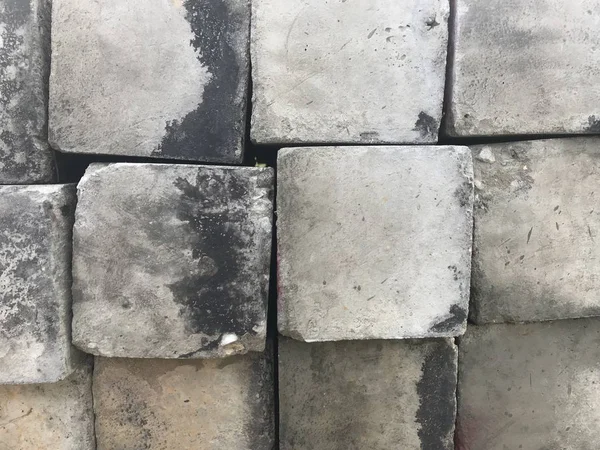 Bloków Cementowych Kwadrat Lewo Odkryte Pełnej Klatki Strzał Tworzenie Struktury — Zdjęcie stockowe