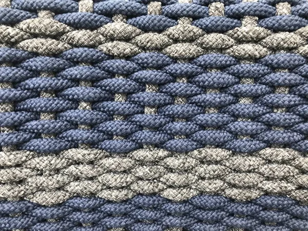 Full Frame Shot Woven Grey Dark Blue Small Tight Cotton — Stock Photo, Image