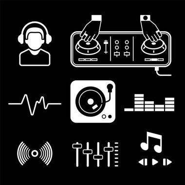 dj club grafik simge vektör arka plan belirleme
