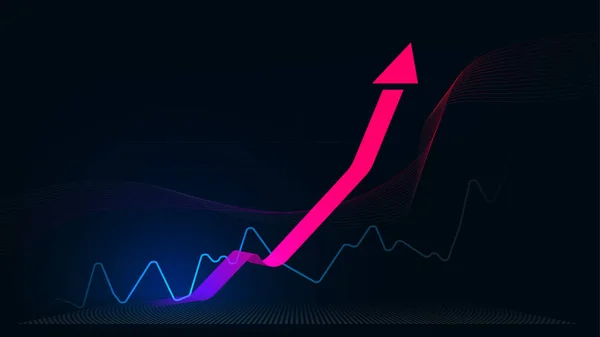 График Стрелки Вверх Направление Фондового Рынка Концептуальный Векторный Фон — стоковый вектор