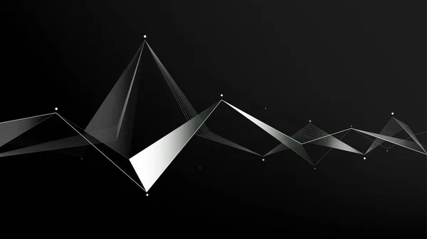 Geometrisk polygon som förbinder ljudvåg — Stock vektor