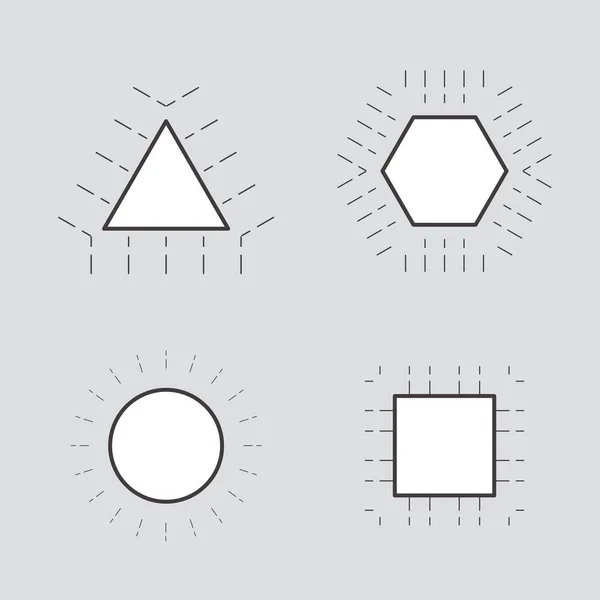 Uppsättning minimalistiska geometriska linjer element — Stock vektor