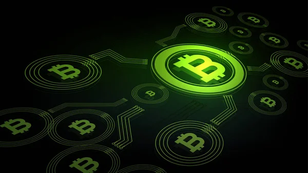 Bitcoin monnaie numérique fond abstrait — Image vectorielle