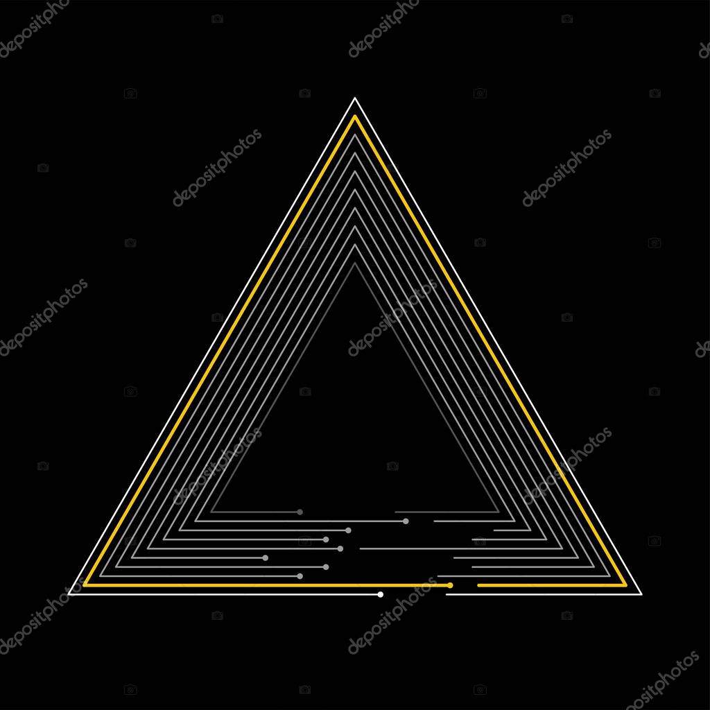 Tech triangle sound wave line element symbol background