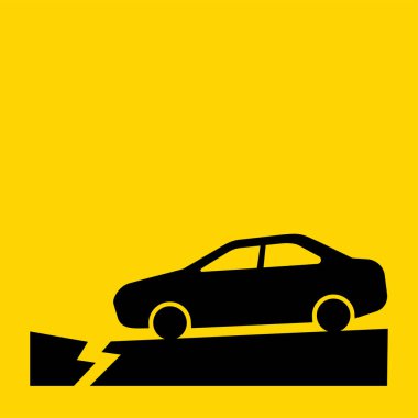 Çatlak yol simgesi vektör arkaplanı