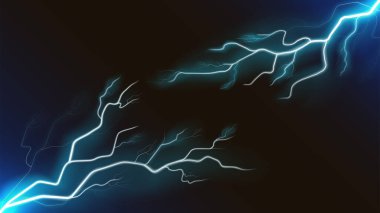 Şimşek elektriği mavi yıldırım etkisi vektör arkaplanı