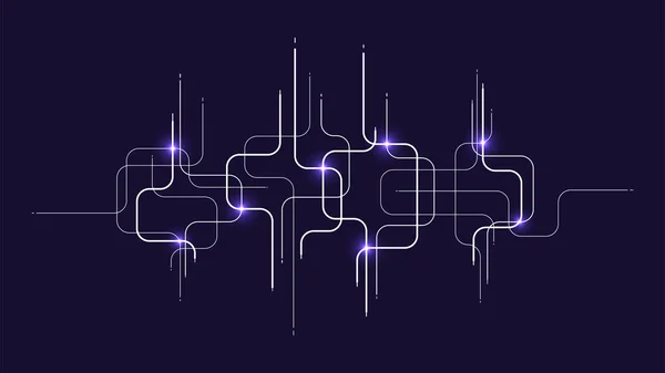 Digitale Geometrische Golf Tech Circuit Elementen Abstracte Achtergrond — Stockvector