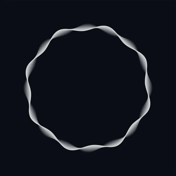Onda Círculo Branco Suave Quadro Abstrato Fundo Escuro —  Vetores de Stock