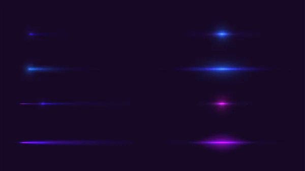 暗背景ベクトル集合における光の運動速度フレア効果 — ストックベクタ
