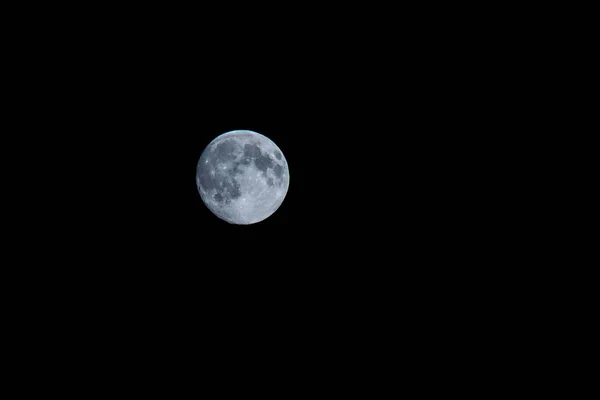 Full moon, big blue moon in black sky — Stock Photo, Image