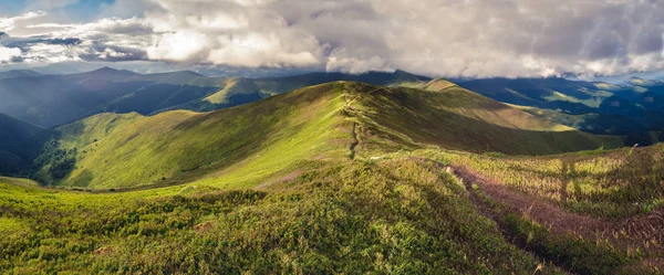 Panorama Borzhava Ridge Ukrainian Carpathian Mountains Mount Velykyi Verch Background — Stock Photo, Image