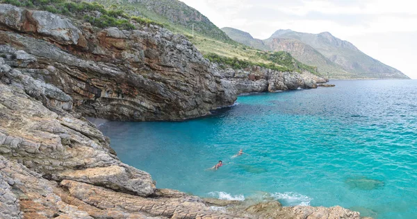 Cala Marinella Nature Reserve Zingaro One Most Beautiful Beaches Sicily — Stock Photo, Image