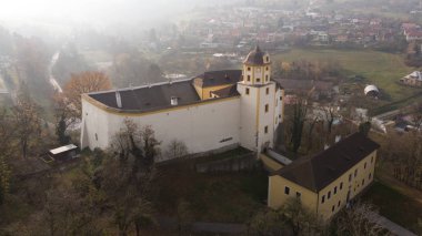 Aerial shot: Malenovice castle, Zlin, Czech Republic clipart