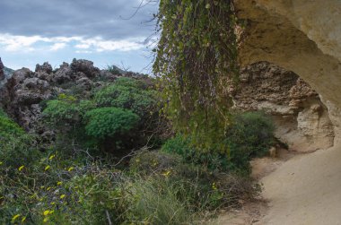Malta'da Ghajn Tuffieha çevresinde yürüyüş yolu.