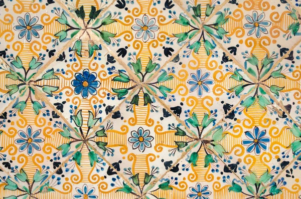 Lindo Padrão Sem Costura Branco Amarelo Azulejos Tunisianos Ornamentos Pode — Fotografia de Stock