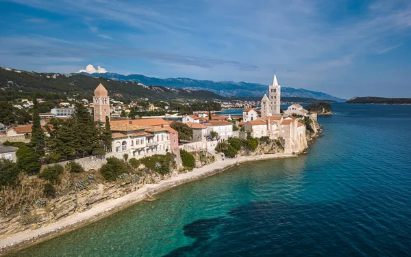 Aerial View Island Rab Croatia Adriatic Sea Old Town Rab — Stock Photo, Image