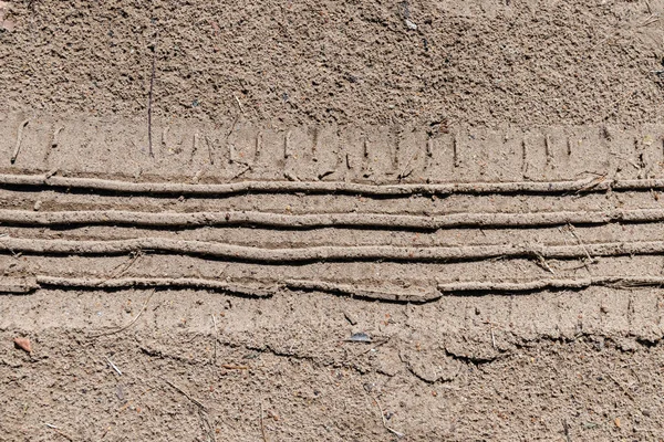 Drawing Car Wheel Sand Close — Stock Photo, Image