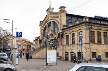 12-19-2019. Vilnius, Litvanya. Pazar Meydanı.