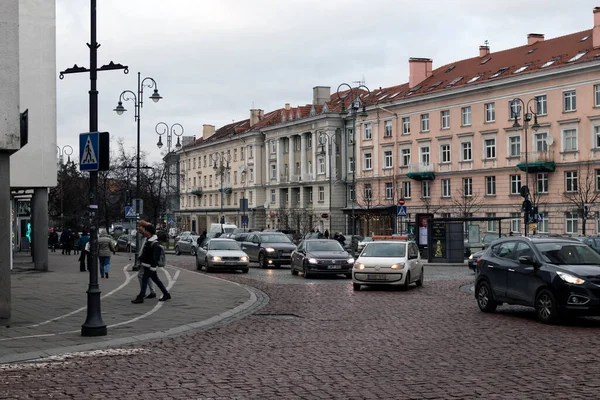 2019 Vilna Lituania Una Antigua Calle Empedrada Parte Central Del — Foto de Stock