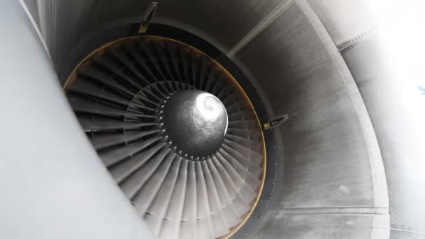 Motor Jato Lâminas Turbina Avião — Vídeo de Stock