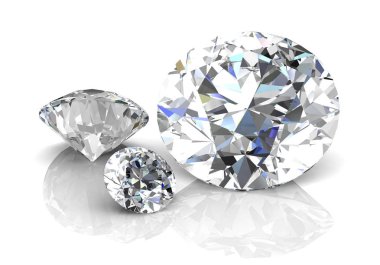 Elmas üzerinde 3d işleme modeli beyaz