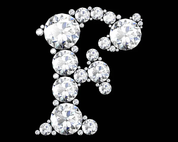 Lettere Diamanti Con Pietre Preziose Isolate Nero Immagine Alta Risoluzione — Foto Stock