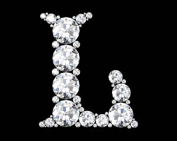 Diamant Brieven Met Edelstenen Geïsoleerd Zwart Hoge Resolutie Beeld Illustratie — Stockfoto