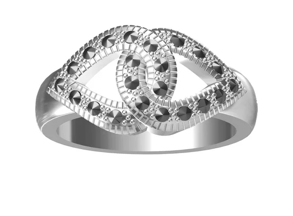 Schöner Ring Isoliert Auf Weiß Abbildung — Stockfoto